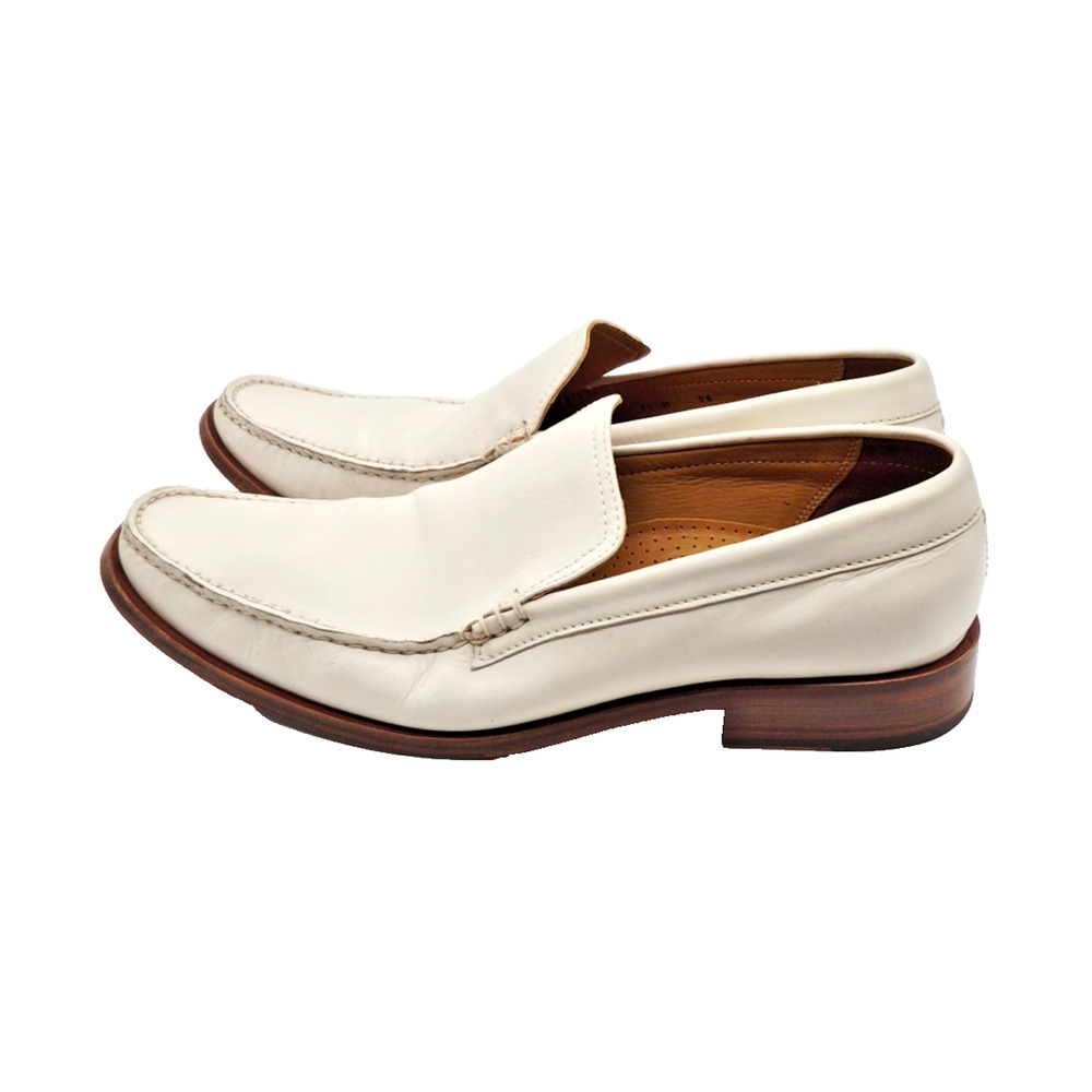 Vtg Cole Haan Men's White Venetian Loafers Shoes Size 10.5 M Preppy Disco